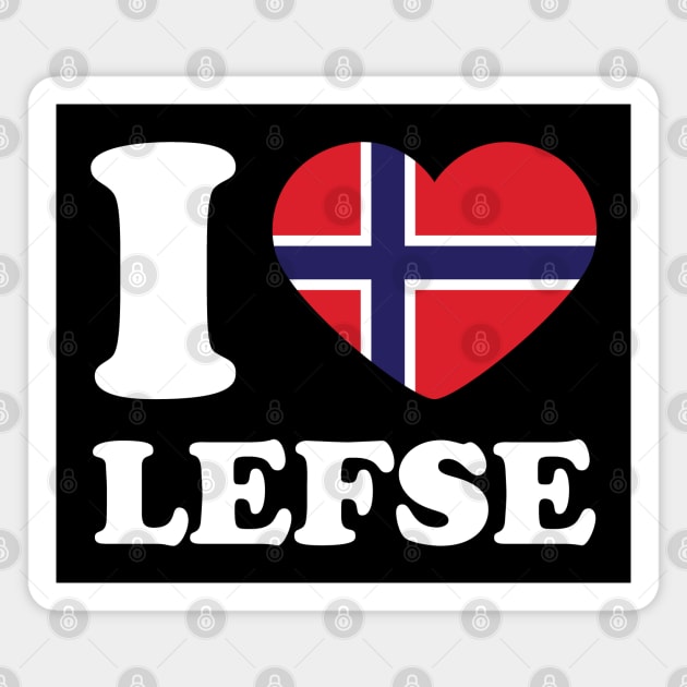 I Love Lefse Norway Flag Heart Magnet by Huhnerdieb Apparel